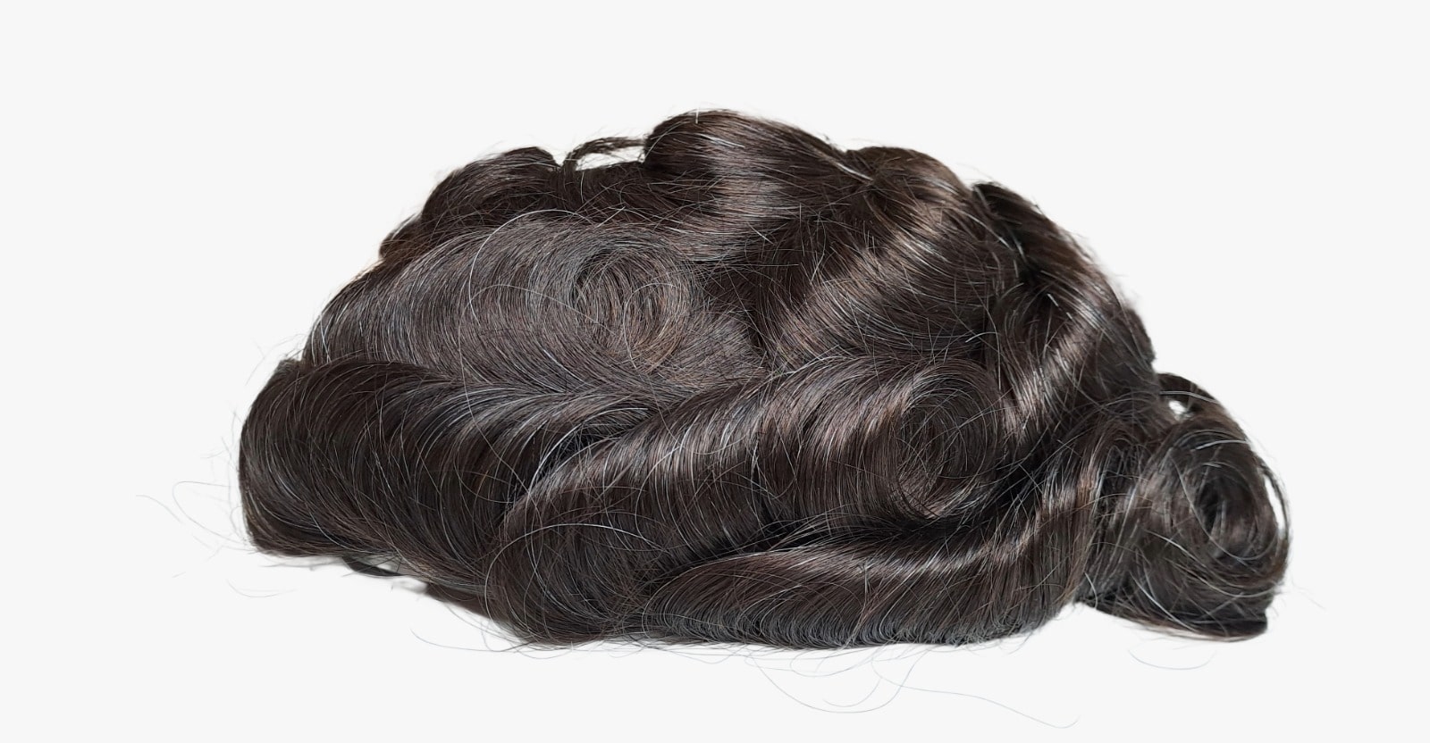 Louis- Protesi capelli marrone scuro e bianco (10%)