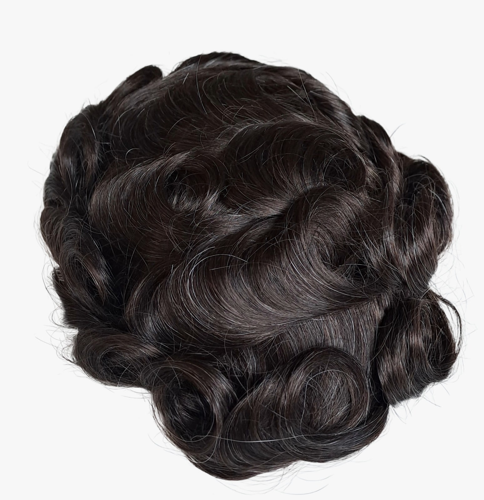 Louis- Protesi capelli marrone scuro e bianco (10%) - immagine 4