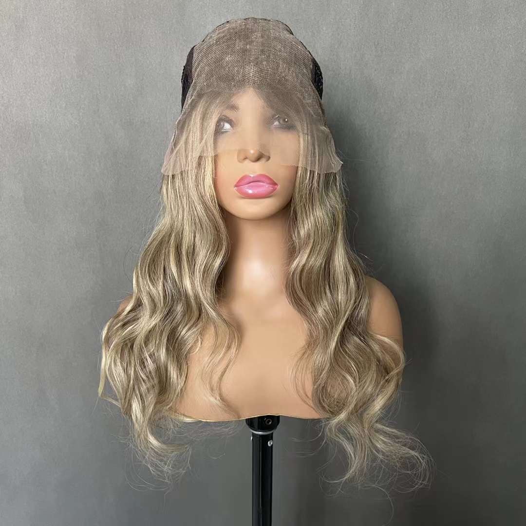 Elena - Blonde human hair wig with highlights - Image 3