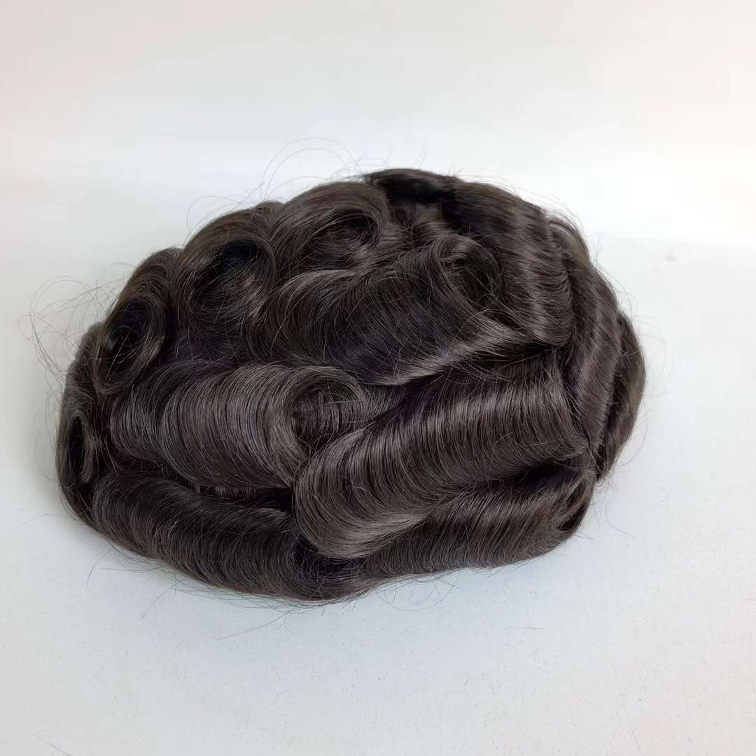 George- toupet cheveux naturels marron foncé pour homme – Image 2