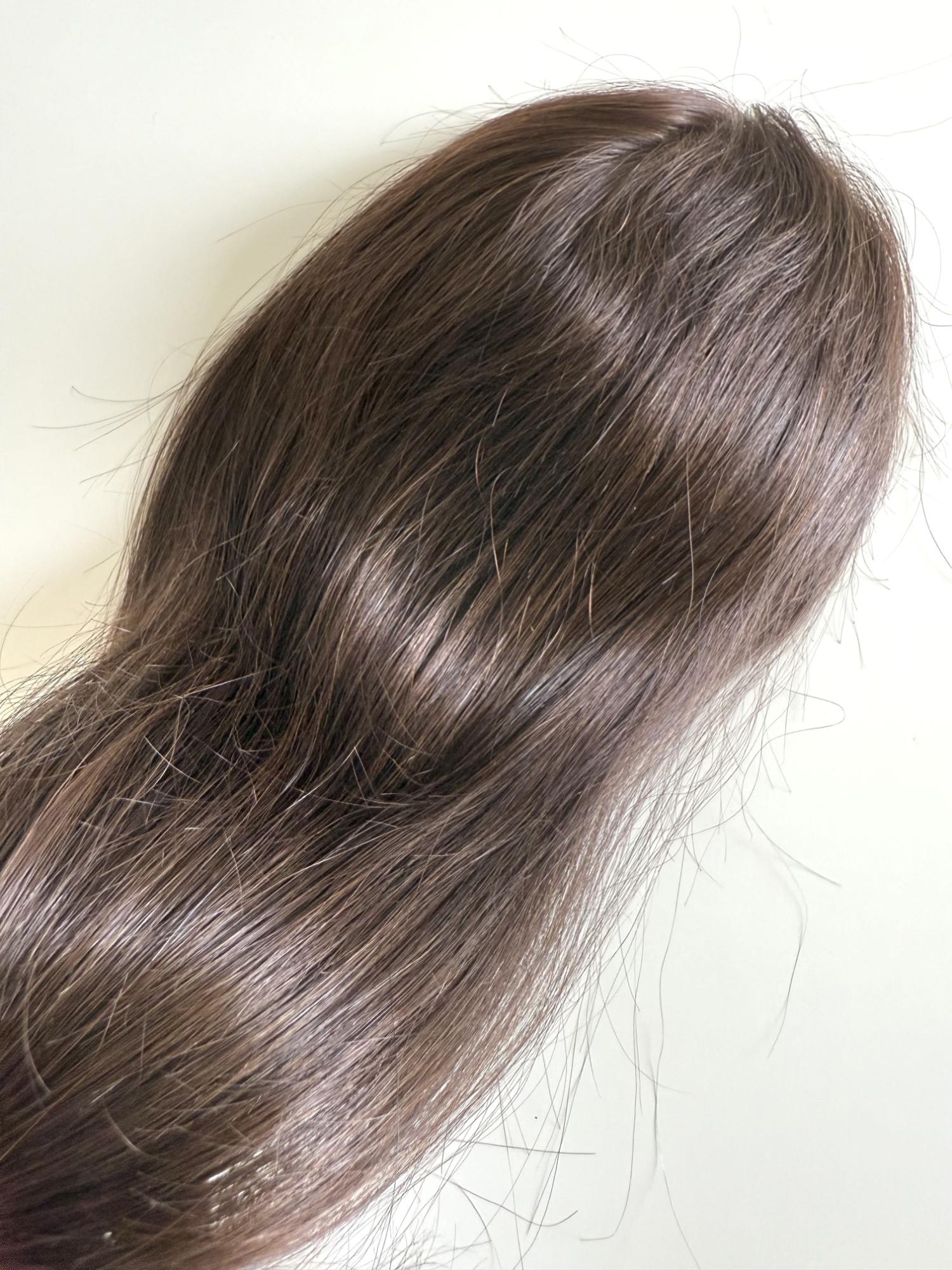 LISA- Hair topper with made from natural brown straight hair - Image 8