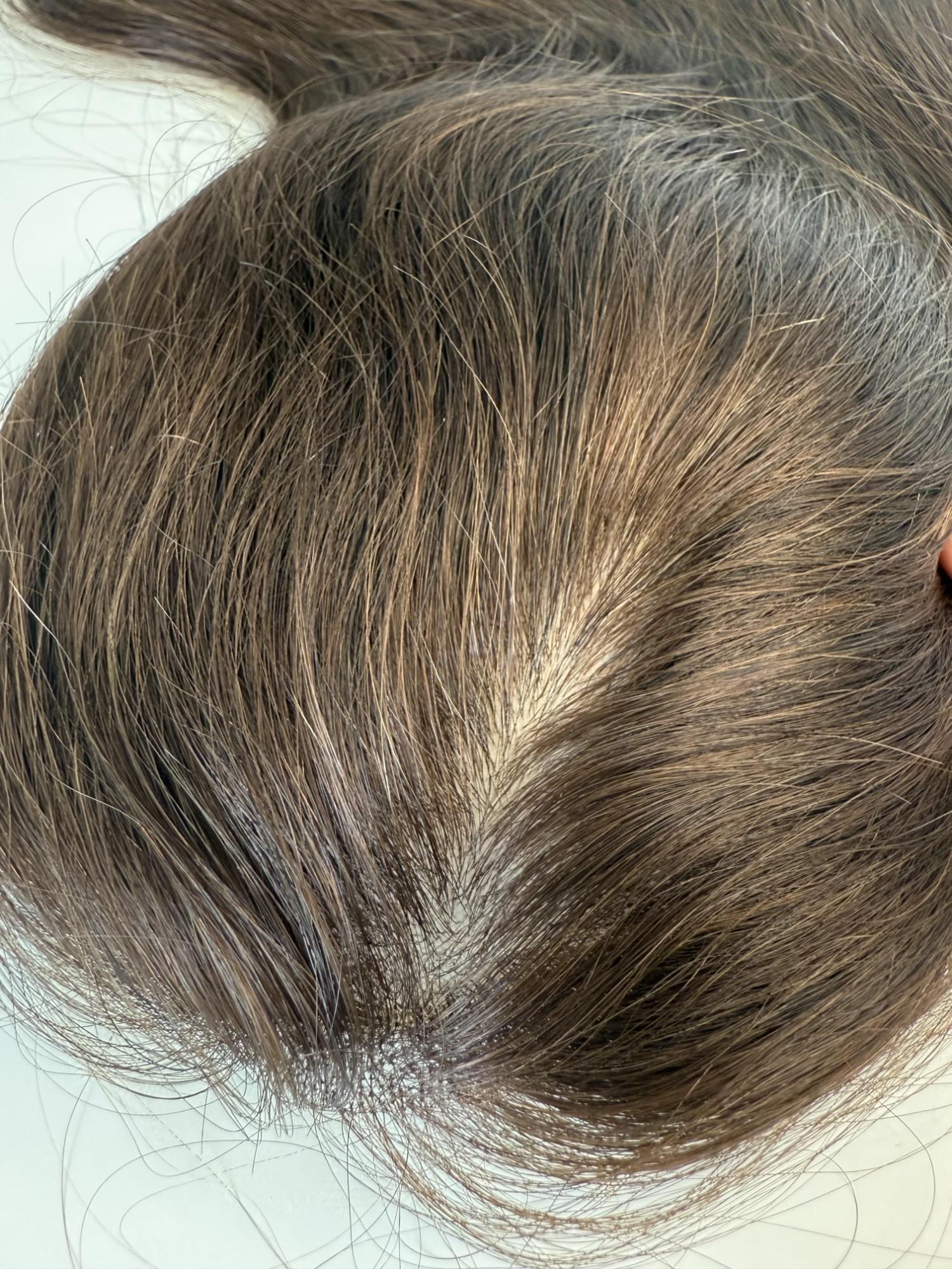 LISA- Hair topper with made from natural brown straight hair - Image 6